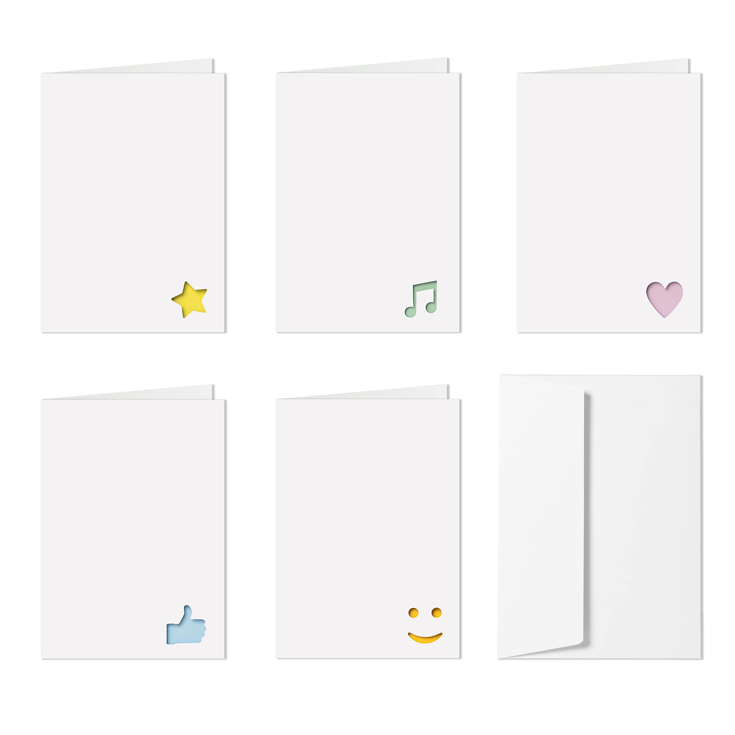 Blake Emoji Note Cards Fun Unique Designs with envelopes Pack of 5 - A6 148mm x 105 mm, White, NCE8200/5
