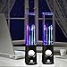 SoundSOUL Water Dancing Speakers Light Show Water Fountain Speakers LED Speakers (3.5mm Audio Plug, 4 Colored LED Lights, Portable Speakers) - Black