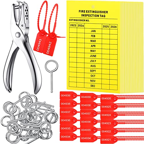 Monthly Fire Extinguisher Inspection Tags Set Including 4 Years