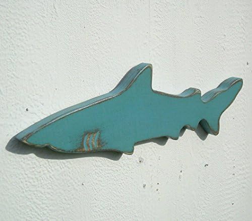 wood shark wall art