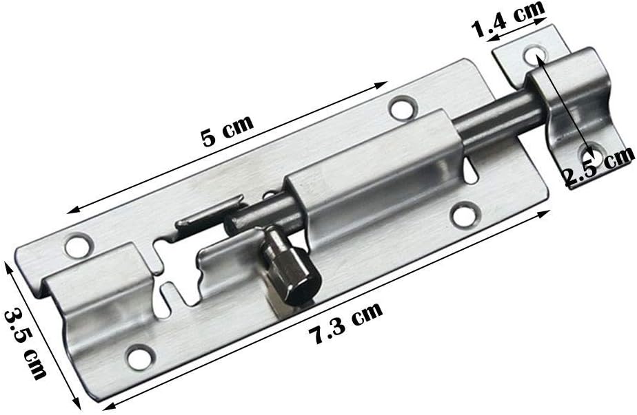 Sliding Door Bolt Barrel Latch Lock for Window Furniture Toilet Bathroom Pet Gate, 3 Inch - Image 3