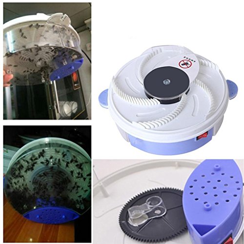 Boddenly Newest Electric Flycatcher Fly Trap Device with Trapping Food Mosquito Killer Pest Control Bug Insect Zapper Pest Catcher 7.8''x7.8''x2.7'' White - Thumbnail 2
