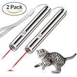 Creaker 2 in 1 Multi Function Funny Cat Chaser Toys Mini Flashlight & Interactive Pet Toys Cat Light Pointers Cat Training Tool (2 PACK-Battery Powered)
