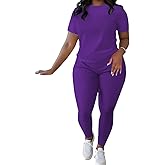 HBQ Women 2 Piece Outfits Summer Sweatsuits Slim Fit Track Suits Biker Short Workout Jogger Sets