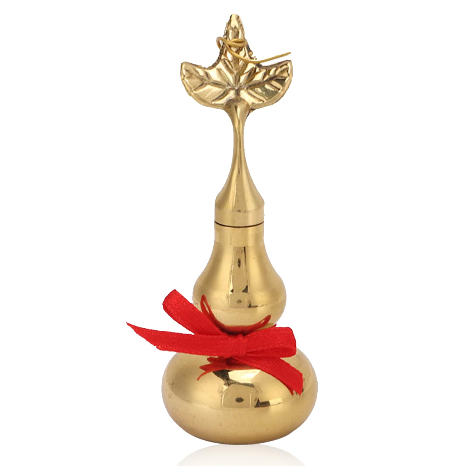 Cyrank Brass Good Luck Wu Lou, Feng Shui Brass Gourd Luck Lucky Wealth Copper Statue Hu Lu Gourd Chinese Feng Shui Figurine for Home Decor