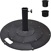 Koutemie 21 Inches Heavy Duty Metal Outdoor Patio Umbrella Base Stand Holder for 1-¼" or 1-½" Umbrella Poles, Black