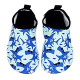 Qevellya Kids Water Shoes Swim Slip on Barefoot Aqua Socks Shoes for Beach Pool Surfing Boys Girls Toddler