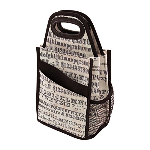 Tim Holtz Idea-ology Typography Spinning Tote, 7.27 x 15.88 x 7.26 Inches, Brown and Tan (CH93800)
