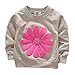 Avidqueen Toddler Baby Girls Sunflower Clothes Set Long Sleeve Top and Pants 2pcs Outfits Fall Clothes (Grey,Age 5T)
