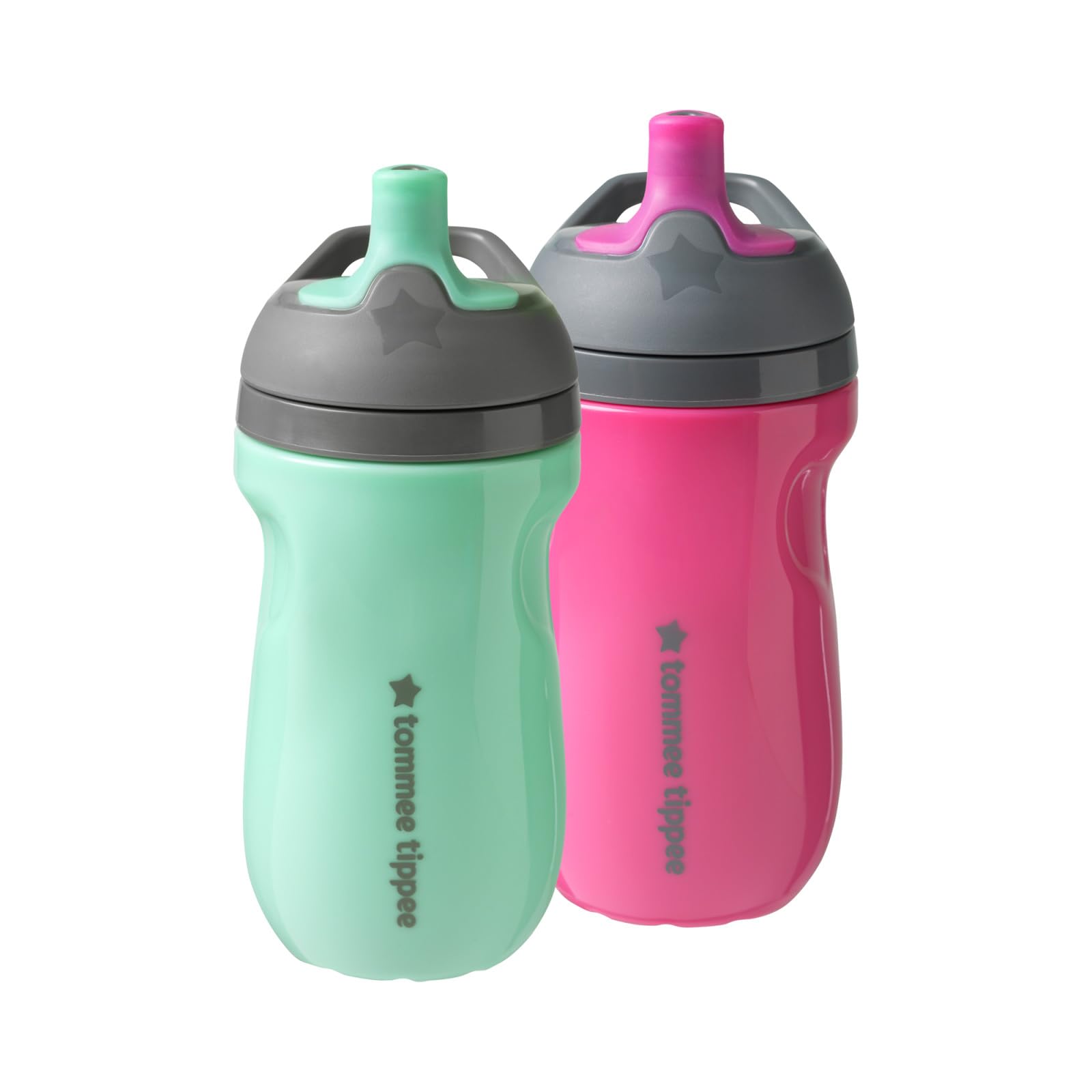 Photo 1 of Tommee Tippee Insulated Sportee Bottle, 9oz, 12+ Months, Trainer Sippy Cup for Toddlers, Spill-Proof, Easy to Hold Handle, BLUE & ORANGE , Pack of 2