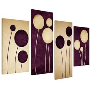 Amazon.com: Purple Plum Decor Canvas Wall Art Pictures - Set of 4