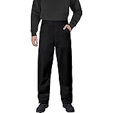 WORK IDEA Men's Cotton Painter Pants - White Relaxed Fit Chinos, Straight Leg Casual Trousers with Patch Pockets