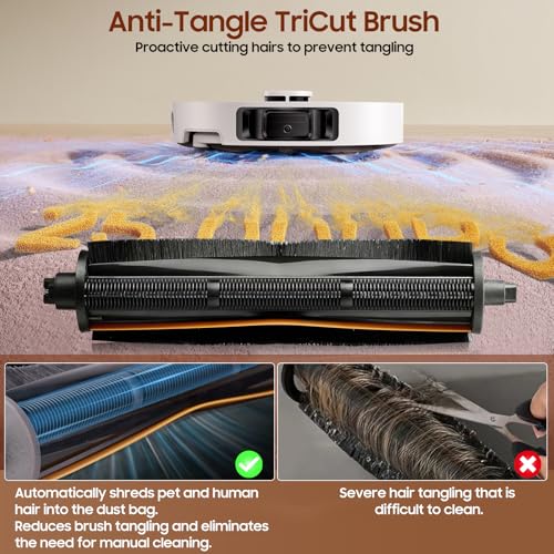 23pcs Accessories for Dreame X40 Ultra Complete / X40 Master / L40 Ultra/Mova P50 Pro Ultra Robot Vacuum Cleaner, 1 TriCut Brush 4 Filters, 6 Side Brushes, 4 Cleaning Cloths, 6 Bags