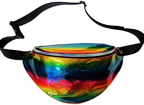 PVC Transparent Waterproof Laser Waist bag Beach Pack (13.77"X 5.11", Rainbow)