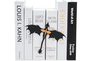 YUKEI Metal Fantasy Dragon Shelf Decor – 4th Wing Dragon Silhouette Bookend Ornament for Fantasy Readers and Book Lovers, 6.7" Wide Standing Bookshelf Decoration