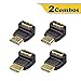 VCE 2 Combos HDMI Adapter HDMI 90 Degree and 270 Degree Male to Female Connector 3D&4K Supported