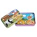 Kids puzzles for toddlers 3 years, 4 in 1 Wooden Jigsaw Puzzles with a Storage Box (Forest Animals)