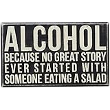 Primitives by Kathy Classic Box Sign, 10 x 6-Inches, Alcohol