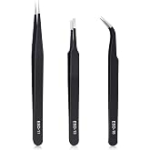 kaverme 3PCS Precision Tweezers Set, Upgraded Anti-Static Stainless Steel | Tweezers for Electronics, Soldering, Laboratory Work, Jewelry-Making, Model, Craft