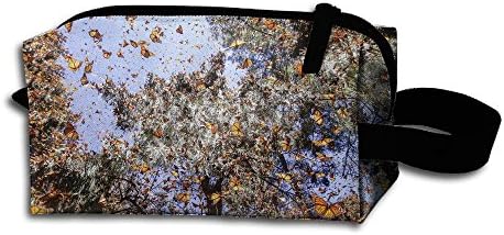 Flying Butterfly Spectacular Portable Pencil Bag Coin Purse Pouch Stationery Storage Organizer Case Cosmetic Makeup Brush Holder With Durable Zipper For Students Office