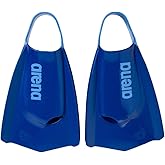 Arena Unisex Adult Powerfin Pro II Swim Training Fins Men and Women Silicone Short Blade Flippers Left/Right Customized, Blue