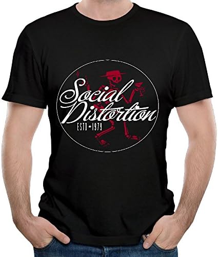 ZHIJIANSHIGONG Men Social Come Distortion Fashion Running Black T-Shirt Short Sleeve