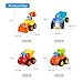 Coolecool Push and Go Pull Back Vehicles with Lasting Friction Power for Baby Toys 18 Months (4 Play Vehicles: Tractor, Bulldozer, Dumper, Cement Mixer)