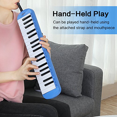 Lujex 32-Key Melodica,Entry Level Melodica Piano Portable Standard Tone Musical Education Instrument for 2+Years Old Kids/Beginner Gift with a Carrying Bag (Blue) - Thumbnail 3