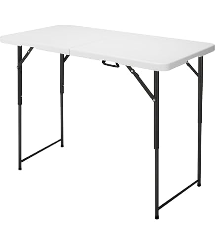 Amazon.com: EMMA + OLIVER White 4-Foot Adjustable Bi-Fold Plastic