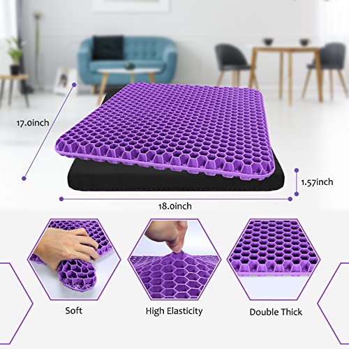 SUPTEMPO Purple Gel Seat Cushion for Office Chair, Cars, Long Trips，Back, Sciatica, Hip