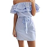 Women Summer Dress Luca Lady Strapless Siamese skirt (M, Blue)