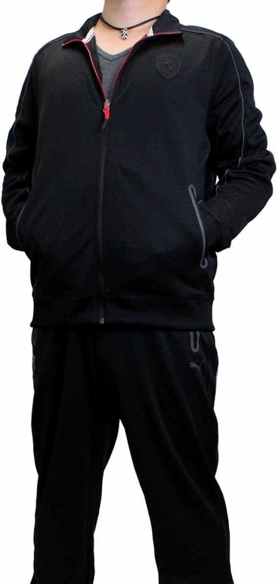 Amazon Puma Ferrari プーマ フェラーリ メンズ ジャージセットアップ 上下セット トラックトップ トラックパンツ Ferrari Track Jacket Pants Black ブラック L ジャージ上下セット 通販