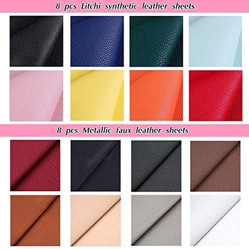 MIAHART Leather Earring Making Kit 32 pcs Faux Leather Sheets with Earring Hooks, Jump Rings, Templates, Tassels and Tools for Earring Making Supplies(6 x 8.3 inch) - Thumbnail 3