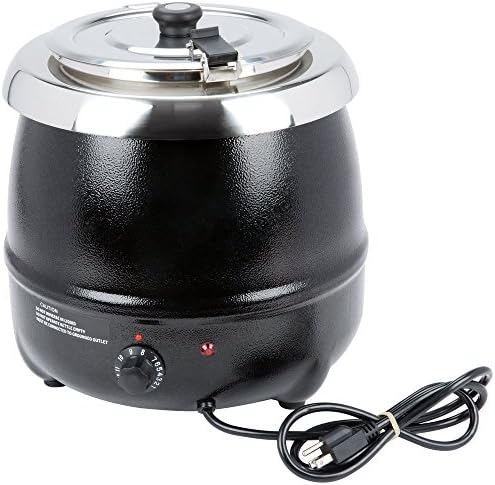 Commercial Electric Soup Kettle Warmer 11.0 Quart 11 Qt. Black Countertop Soup Kettle Warmer - 120V, 400W Premier Choice Avantco S30 Industrial