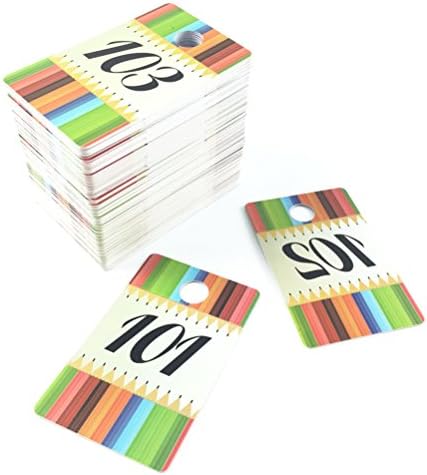 Sarira C Plastic Large Size and Number Live Sale Number Cards Tags Normal and Reverse Mirror Image Numbers Rainbow Pencils Style for LLA and FB Live Sale(101-200)