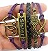 Ac Union Handmade Adjustable Leather Bracelet, with Sister Metal Charm Friendship Gift for Women Gril
