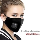 Mouth Mask Dust Mask with Valve Replacement Filter Washable Cotton Anti Dust Mouth Mask for Men Women