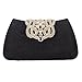 Fawziya Heart Shaped Clutch Velvet Evening Bags And Clutches For Women-Black