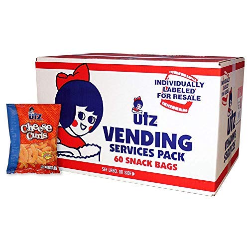 Utz Cheese Curls, Baked Cheddar 1 oz. Bags (60 Count) Made with Real Cheese, Crunchy