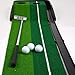 Indoor Golf Putting Practice Mat,Balight Putting Green Portable Outdoor Golf Auto Ball Return Function,1 Putter Putting Trainer Mat Dual-Track ProEdge - Extra Long 10.5 Feet Mat -2 Holes,5 Bonus Balls