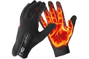 Winter Gloves Men Women, Warm Thermal Windproof Touchscreen Non-Slip Skates Gloves,for Cycling Driving Running Hiking (Black)