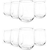 KX-WARE Unbreakable 18-ounce Acrylic Stemless Wine Glasses, set of 8 Clear
