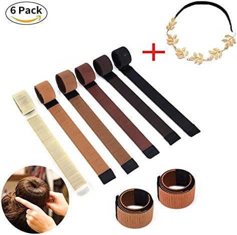 Hair Bun Makers - French Twist Bun Maker Magic Sock Donut Styling Bun Shaper Hair Bun Clip - Easy DIY Style Tool for Women Girls - 6 PCS Gold