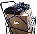 Folding Shopping Cart DOUBLE BASKET SWIVEL Wheel Jumbo 360 Easy Rotation WITH FREE LINER AND CARGO NET by SCF (BLACK WITH BLACK LINER)