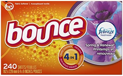 Bounce With Febreze Scent Spring & Renewal Fabric Softener Dryer Sheets, 240 Count