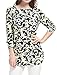 Allegra K Women's Printed Round Neck Long Sleeves Loose Tunic Knitted Top Beige-Novelty M US 10