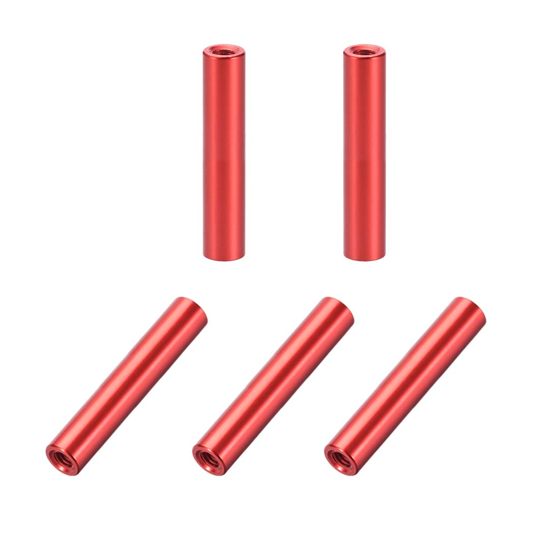sourcing map 5 Pcs M3x25mm Round Aluminum Standoff Column Spacer Female Red for Drone FPV Quadcopter Racing RC Multirotors Parts DIY