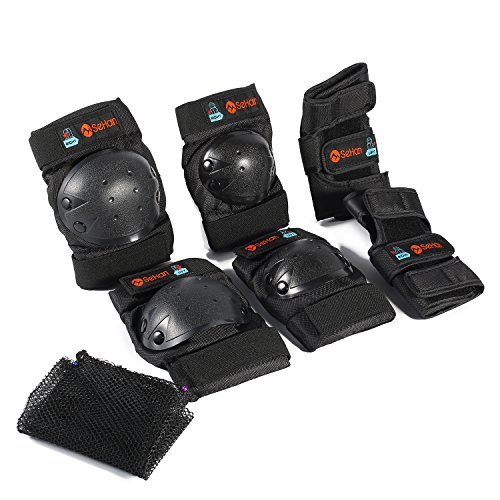 Protective Gear Set for Kids from 3 to 12 Years Old (Black)