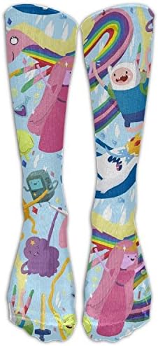 SHIBAS Wallpaper Adventure Time Characters Women Over Knee Thigh Stockings Pattern High Socks