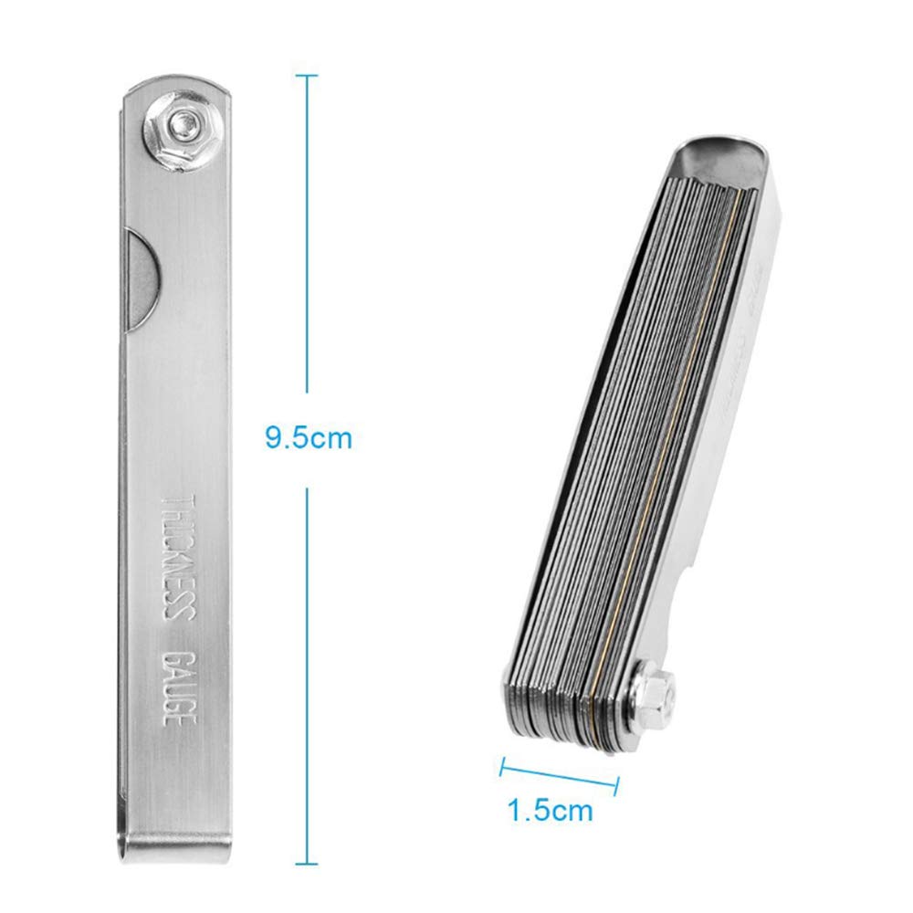 Stainless Steel Feeler Gauge Spark Plug Gap Tool Dual Marked Metric and